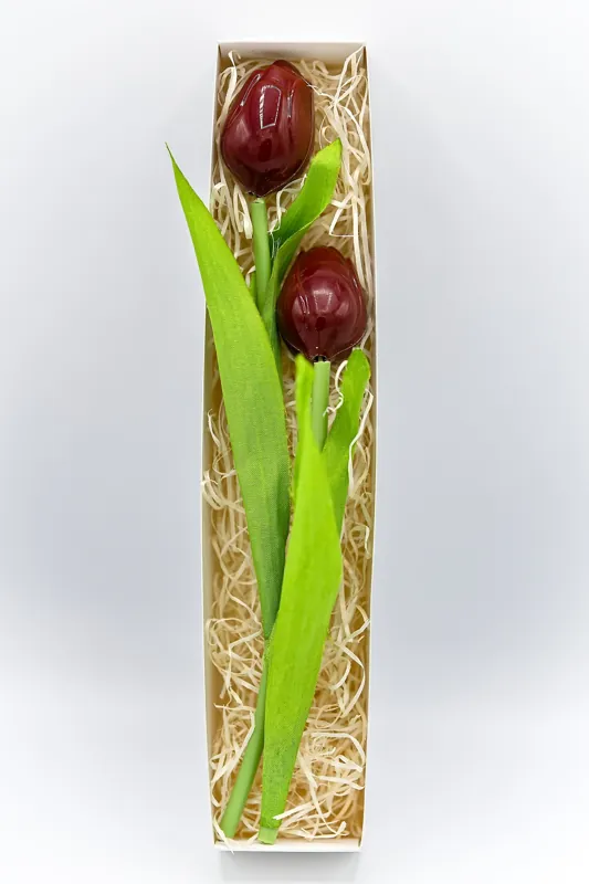 Čokoládové tulipány v dárkové krabičce